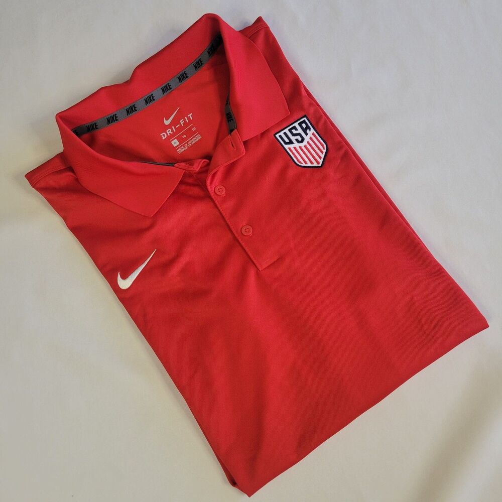 Mens XL Nike Dri-Fit Olympics Team USA Red Varsity Polo Shirt Basketball Soccer - Picture 8 of 16
